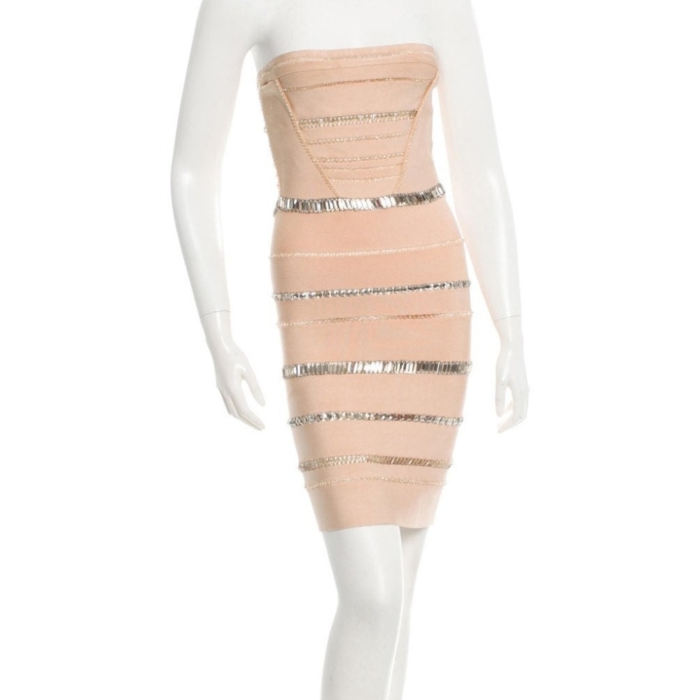 Herve Leger Embellished Bandage Dress